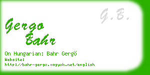gergo bahr business card